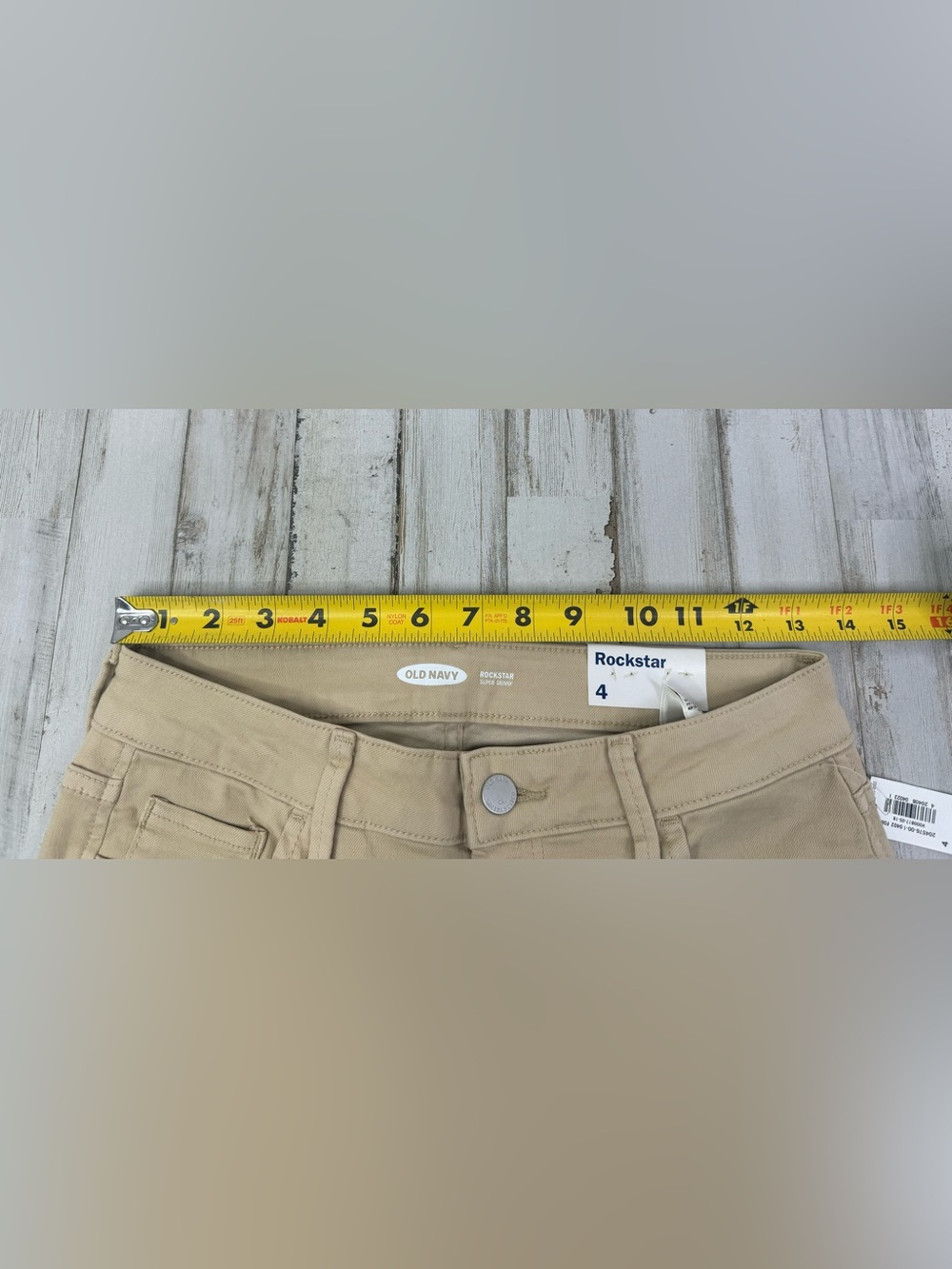 Old Navy Rockstar Super Skinny Pants Size 4 (27x29) Beige High Rise NWT - Picture 6 of 11